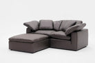 3 Cube Lover's Chaise in Alpine Steel Vegan Leather-Soulfa Home